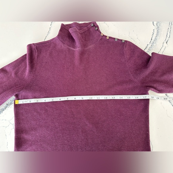 J. McLaughlin Purple Sweater Turtleneck Long Sleeve With Buttons Women's Size S - Picture 12 of 15